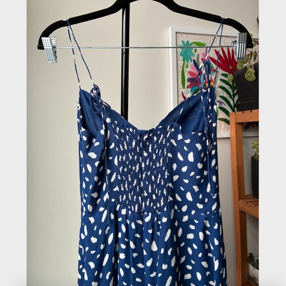 Reformation Juliette Blue & White Midi Dress in Moray - Size 4 - Picture 11 of 14